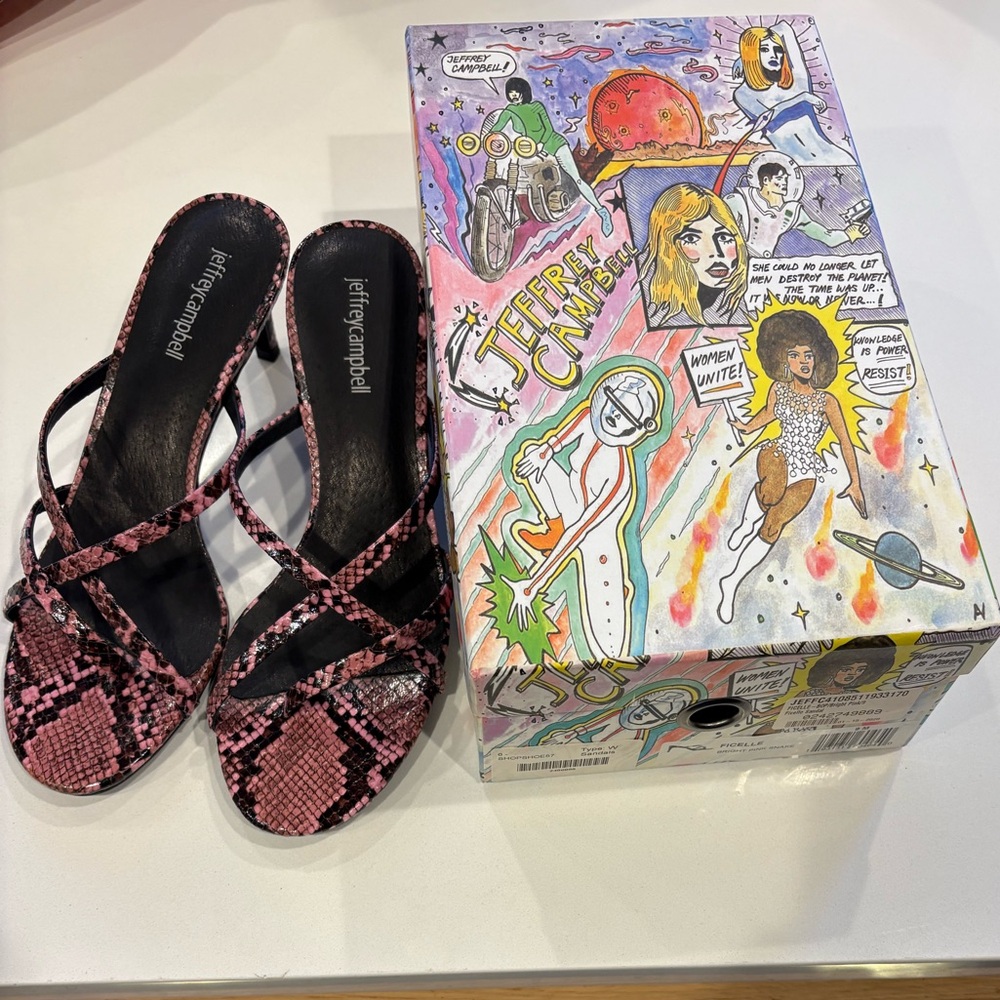 Jeffrey Campbell Pink Python Snakeskin Sandals nwt size 9 Nordstrom snake